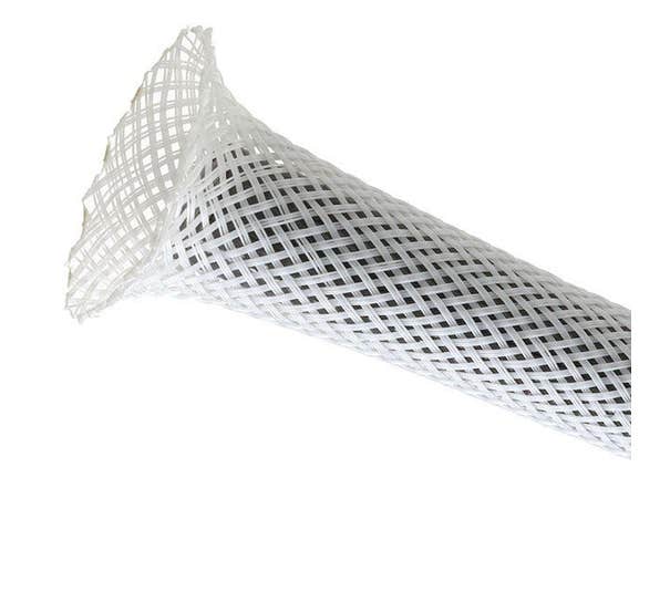 Gevlochten kous polyester wit