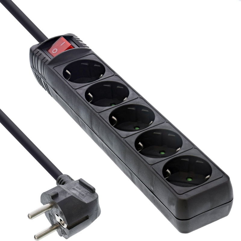 Stekkerdoos 5 voudig met schakelaar