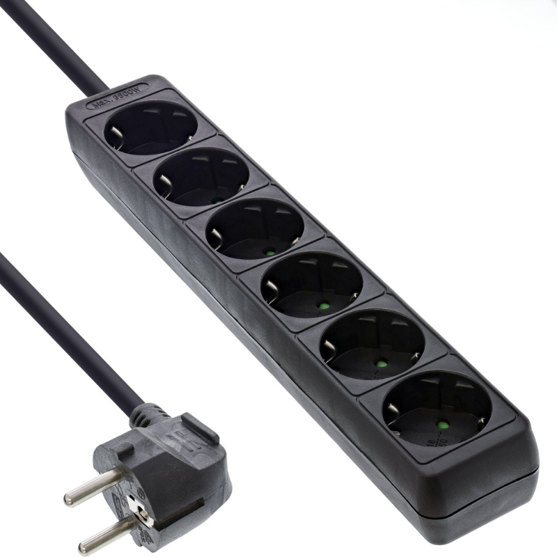 Stekkerdoos 6 voudig zonder schakelaar