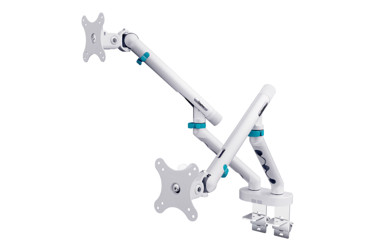 Dubbele monitorbeugel wit_1